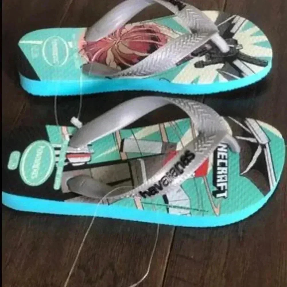 Havaianas Minecraft Thong Flip Flops Size 11/12 - unisex